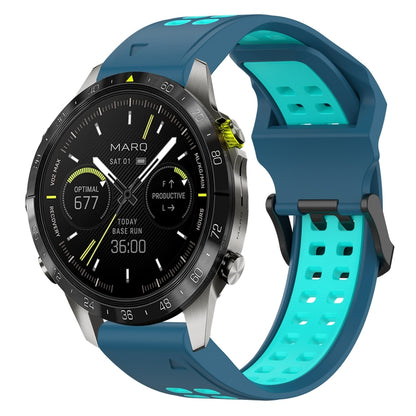 สายนาฬิกาซิลิโคนหัวกลับสองสี 22 มม, For Garmin Fenix E 47mm, For Garmin Fenix 8 MIP 47mm, For Garmin Fenix 8 AMOLED 47mm, For Garmin MARQ Athlete (Gen 2)