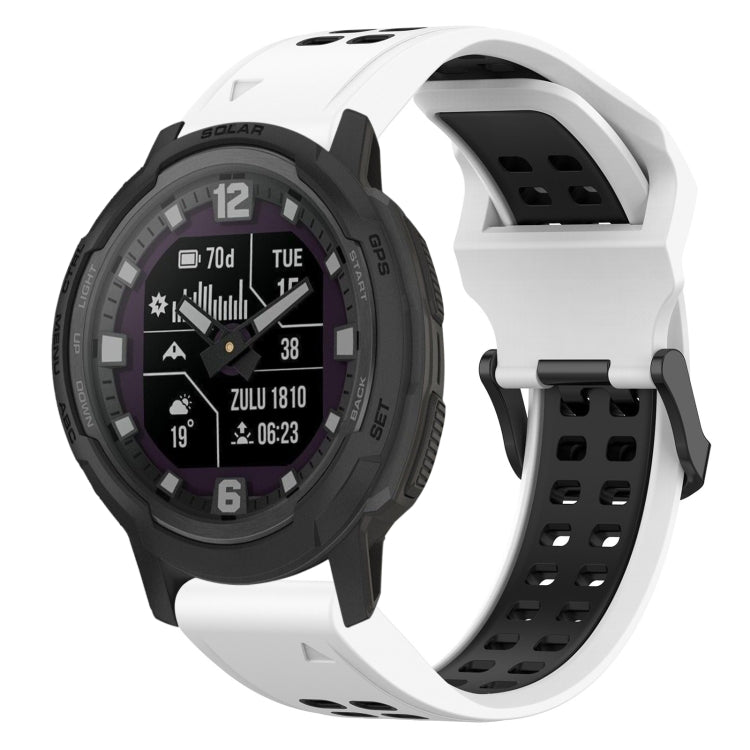 สายนาฬิกาซิลิโคนหัวกลับสองสี 22 มม, For Garmin Forerunner 965, For Garmin Instinct Crossover, For Garmin Instinct Crossover Solar, For Garmin Forerunner 955