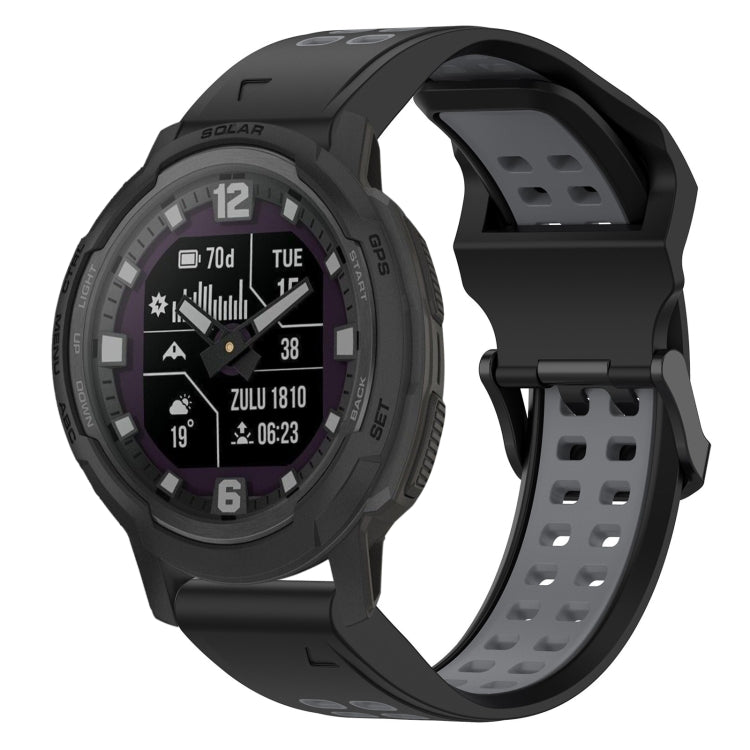 สายนาฬิกาซิลิโคนหัวกลับสองสี 22 มม, For Garmin Forerunner 965, For Garmin Instinct Crossover, For Garmin Instinct Crossover Solar, For Garmin Forerunner 955