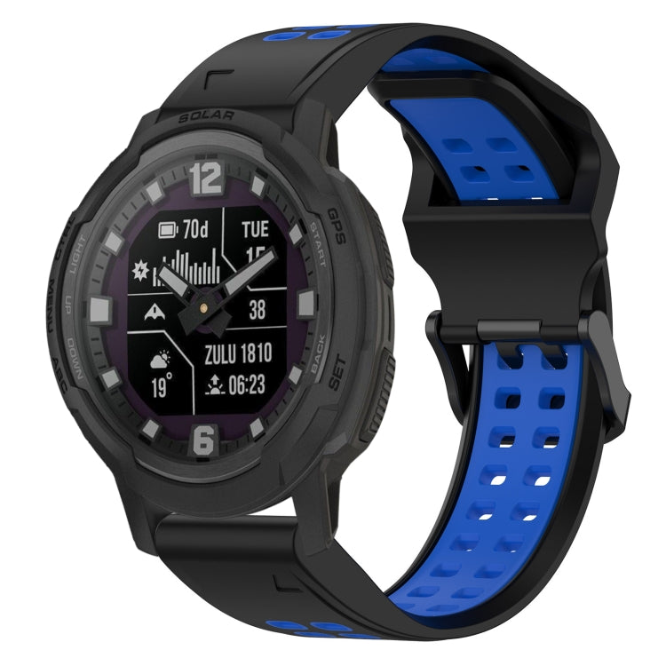 สายนาฬิกาซิลิโคนหัวกลับสองสี 22 มม, For Garmin Forerunner 965, For Garmin Instinct Crossover, For Garmin Instinct Crossover Solar, For Garmin Forerunner 955