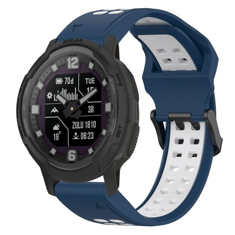 สายนาฬิกาซิลิโคนหัวกลับสองสี 22 มม, For Garmin Forerunner 965, For Garmin Instinct Crossover, For Garmin Instinct Crossover Solar, For Garmin Forerunner 955
