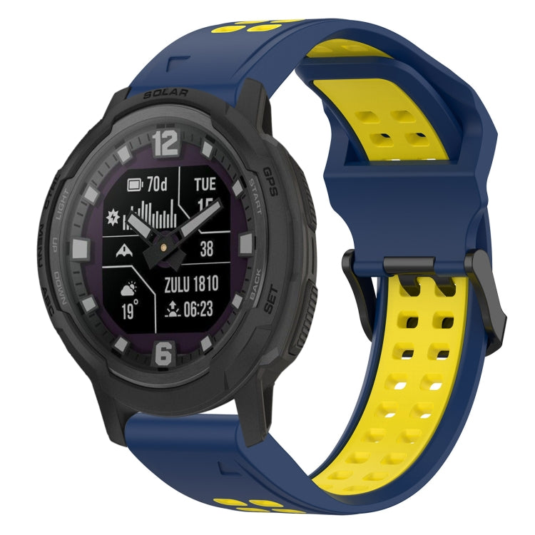 สายนาฬิกาซิลิโคนหัวกลับสองสี 22 มม, For Garmin Forerunner 965, For Garmin Instinct Crossover, For Garmin Instinct Crossover Solar, For Garmin Forerunner 955