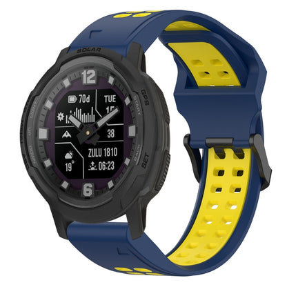 สายนาฬิกาซิลิโคนหัวกลับสองสี 22 มม, For Garmin Forerunner 965, For Garmin Instinct Crossover, For Garmin Instinct Crossover Solar, For Garmin Forerunner 955