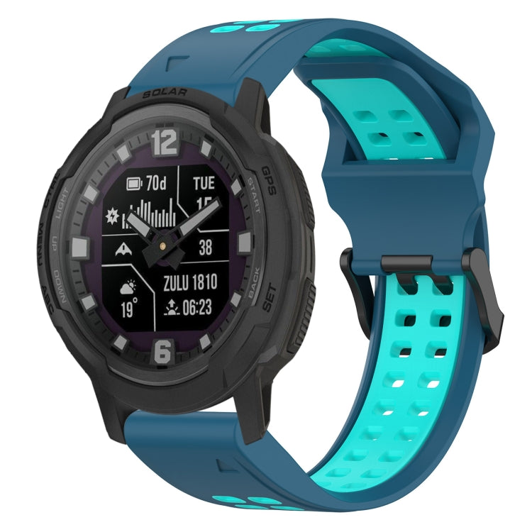 สายนาฬิกาซิลิโคนหัวกลับสองสี 22 มม, For Garmin Forerunner 965, For Garmin Instinct Crossover, For Garmin Instinct Crossover Solar, For Garmin Forerunner 955