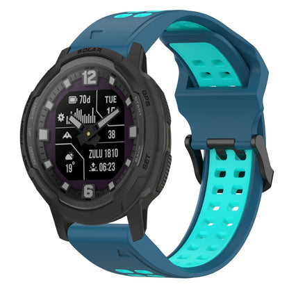 สายนาฬิกาซิลิโคนหัวกลับสองสี 22 มม, For Garmin Forerunner 965, For Garmin Instinct Crossover, For Garmin Instinct Crossover Solar, For Garmin Forerunner 955