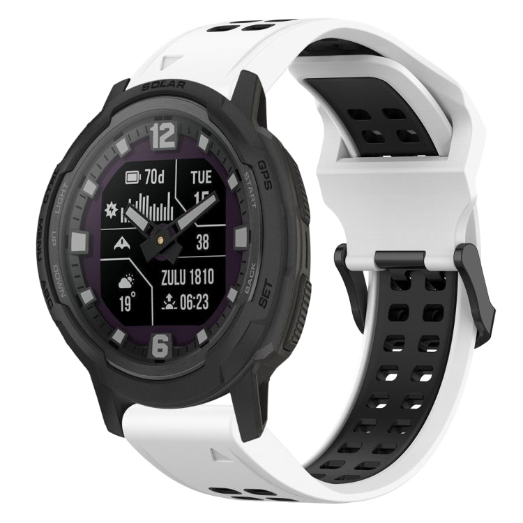 สายนาฬิกาซิลิโคนหัวกลับสองสี 22 มม, For Garmin Forerunner 965, For Garmin Instinct Crossover, For Garmin Instinct Crossover Solar, For Garmin Forerunner 955
