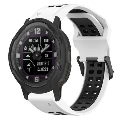 สายนาฬิกาซิลิโคนหัวกลับสองสี 22 มม, For Garmin Forerunner 965, For Garmin Instinct Crossover, For Garmin Instinct Crossover Solar, For Garmin Forerunner 955
