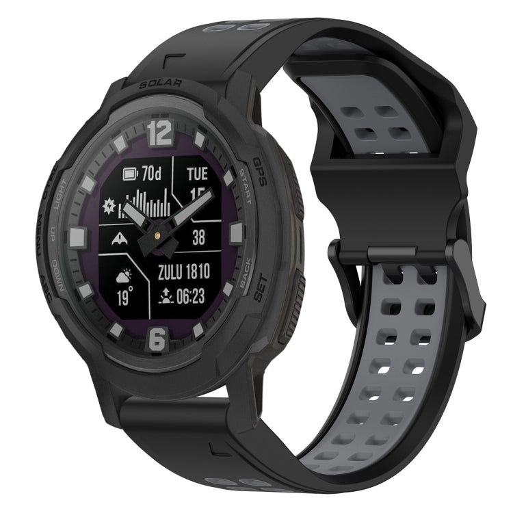 สายนาฬิกาซิลิโคนหัวกลับสองสี 22 มม, For Garmin Forerunner 965, For Garmin Instinct Crossover, For Garmin Instinct Crossover Solar, For Garmin Forerunner 955