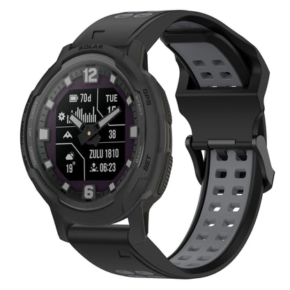 สายนาฬิกาซิลิโคนหัวกลับสองสี 22 มม, For Garmin Forerunner 965, For Garmin Instinct Crossover, For Garmin Instinct Crossover Solar, For Garmin Forerunner 955