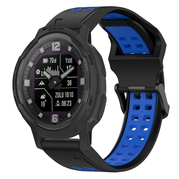 สายนาฬิกาซิลิโคนหัวกลับสองสี 22 มม, For Garmin Forerunner 965, For Garmin Instinct Crossover, For Garmin Instinct Crossover Solar, For Garmin Forerunner 955
