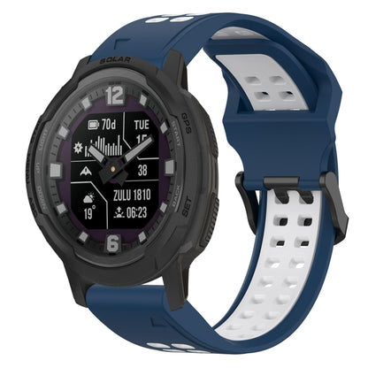 สายนาฬิกาซิลิโคนหัวกลับสองสี 22 มม, For Garmin Forerunner 965, For Garmin Instinct Crossover, For Garmin Instinct Crossover Solar, For Garmin Forerunner 955