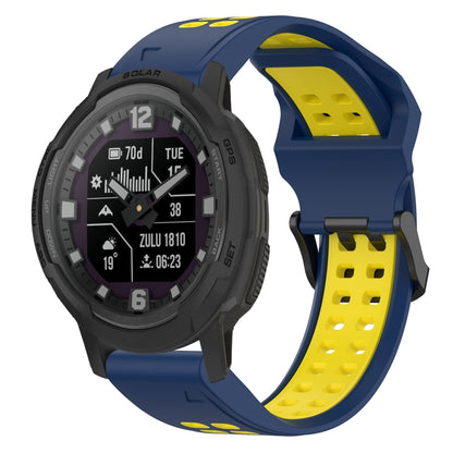 สายนาฬิกาซิลิโคนหัวกลับสองสี 22 มม, For Garmin Forerunner 965, For Garmin Instinct Crossover, For Garmin Instinct Crossover Solar, For Garmin Forerunner 955