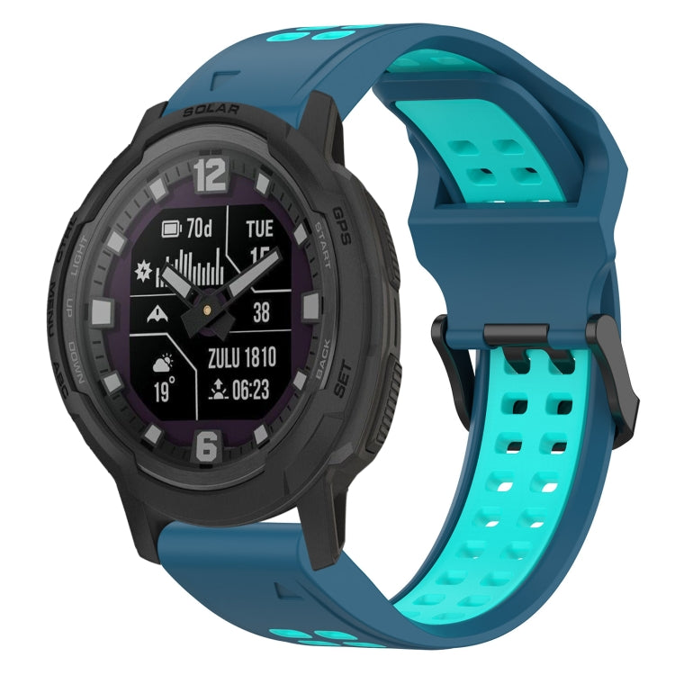 สายนาฬิกาซิลิโคนหัวกลับสองสี 22 มม, For Garmin Forerunner 965, For Garmin Instinct Crossover, For Garmin Instinct Crossover Solar, For Garmin Forerunner 955