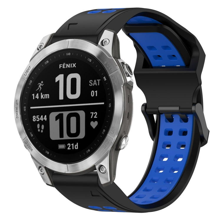 สายนาฬิกาซิลิโคนหัวกลับสองสี 22 มม, For Garmin EPIX Gen 2, For Garmin Fenix 7, For Garmin Fenix 7 Pro 47mm, For Garmin Fenix 7 Solar