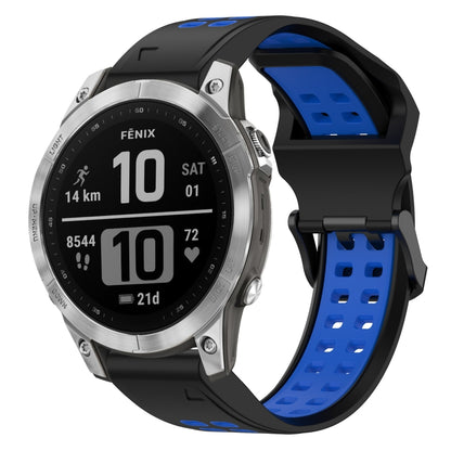 สายนาฬิกาซิลิโคนหัวกลับสองสี 22 มม, For Garmin EPIX Gen 2, For Garmin Fenix 7, For Garmin Fenix 7 Pro 47mm, For Garmin Fenix 7 Solar