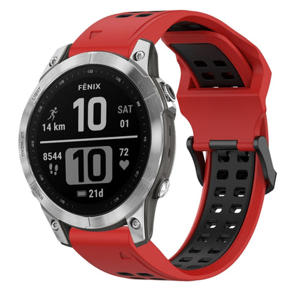 สายนาฬิกาซิลิโคนหัวกลับสองสี 22 มม, For Garmin EPIX Gen 2, For Garmin Fenix 7, For Garmin Fenix 7 Pro 47mm, For Garmin Fenix 7 Solar