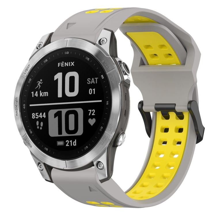 สายนาฬิกาซิลิโคนหัวกลับสองสี 22 มม, For Garmin EPIX Gen 2, For Garmin Fenix 7, For Garmin Fenix 7 Pro 47mm, For Garmin Fenix 7 Solar