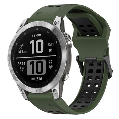 สายนาฬิกาซิลิโคนหัวกลับสองสี 22 มม, For Garmin EPIX Gen 2, For Garmin Fenix 7, For Garmin Fenix 7 Pro 47mm, For Garmin Fenix 7 Solar