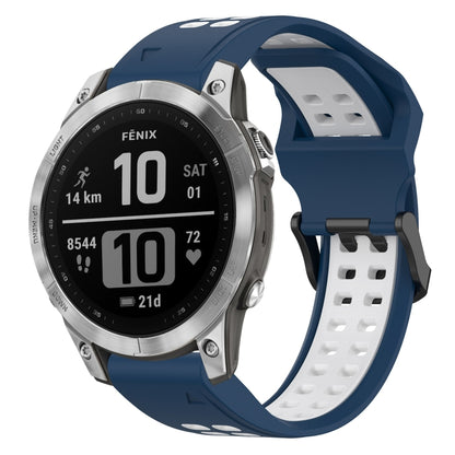 สายนาฬิกาซิลิโคนหัวกลับสองสี 22 มม, For Garmin EPIX Gen 2, For Garmin Fenix 7, For Garmin Fenix 7 Pro 47mm, For Garmin Fenix 7 Solar