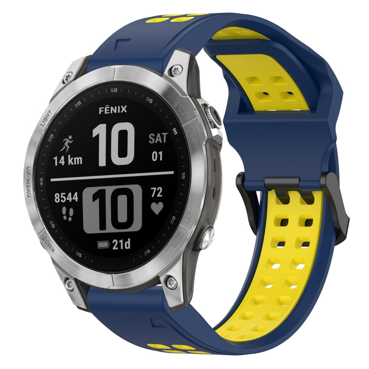 สายนาฬิกาซิลิโคนหัวกลับสองสี 22 มม, For Garmin EPIX Gen 2, For Garmin Fenix 7, For Garmin Fenix 7 Pro 47mm, For Garmin Fenix 7 Solar