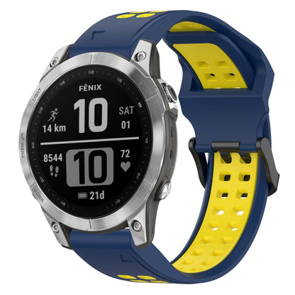 สายนาฬิกาซิลิโคนหัวกลับสองสี 22 มม, For Garmin EPIX Gen 2, For Garmin Fenix 7, For Garmin Fenix 7 Pro 47mm, For Garmin Fenix 7 Solar