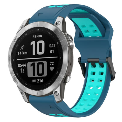 สายนาฬิกาซิลิโคนหัวกลับสองสี 22 มม, For Garmin EPIX Gen 2, For Garmin Fenix 7, For Garmin Fenix 7 Pro 47mm, For Garmin Fenix 7 Solar