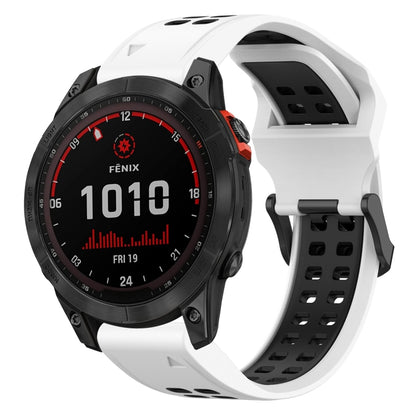 สายนาฬิกาซิลิโคนหัวกลับสองสี 22 มม, For Garmin EPIX Gen 2, For Garmin Fenix 7, For Garmin Fenix 7 Pro 47mm, For Garmin Fenix 7 Solar