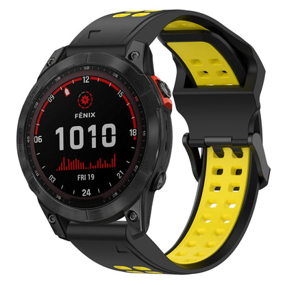 สายนาฬิกาซิลิโคนหัวกลับสองสี 22 มม, For Garmin EPIX Gen 2, For Garmin Fenix 7, For Garmin Fenix 7 Pro 47mm, For Garmin Fenix 7 Solar