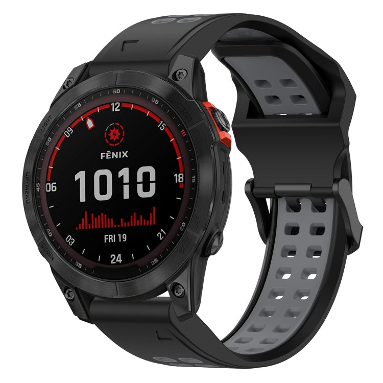 สายนาฬิกาซิลิโคนหัวกลับสองสี 22 มม, For Garmin EPIX Gen 2, For Garmin Fenix 7, For Garmin Fenix 7 Pro 47mm, For Garmin Fenix 7 Solar