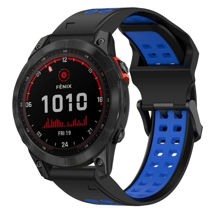 สายนาฬิกาซิลิโคนหัวกลับสองสี 22 มม, For Garmin EPIX Gen 2, For Garmin Fenix 7, For Garmin Fenix 7 Pro 47mm, For Garmin Fenix 7 Solar