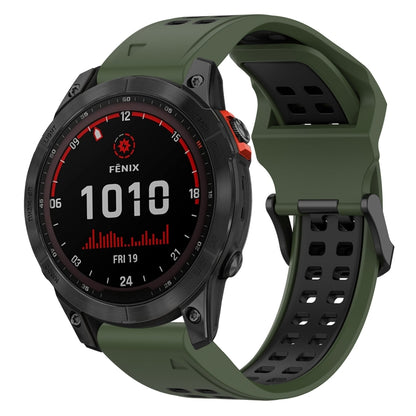 สายนาฬิกาซิลิโคนหัวกลับสองสี 22 มม, For Garmin EPIX Gen 2, For Garmin Fenix 7, For Garmin Fenix 7 Pro 47mm, For Garmin Fenix 7 Solar
