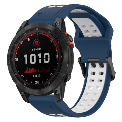 สายนาฬิกาซิลิโคนหัวกลับสองสี 22 มม, For Garmin EPIX Gen 2, For Garmin Fenix 7, For Garmin Fenix 7 Pro 47mm, For Garmin Fenix 7 Solar