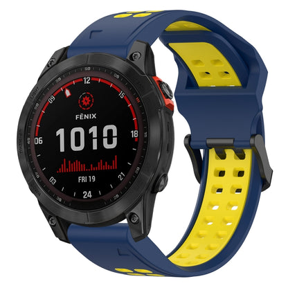 สายนาฬิกาซิลิโคนหัวกลับสองสี 22 มม, For Garmin EPIX Gen 2, For Garmin Fenix 7, For Garmin Fenix 7 Pro 47mm, For Garmin Fenix 7 Solar