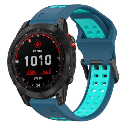 สายนาฬิกาซิลิโคนหัวกลับสองสี 22 มม, For Garmin EPIX Gen 2, For Garmin Fenix 7, For Garmin Fenix 7 Pro 47mm, For Garmin Fenix 7 Solar