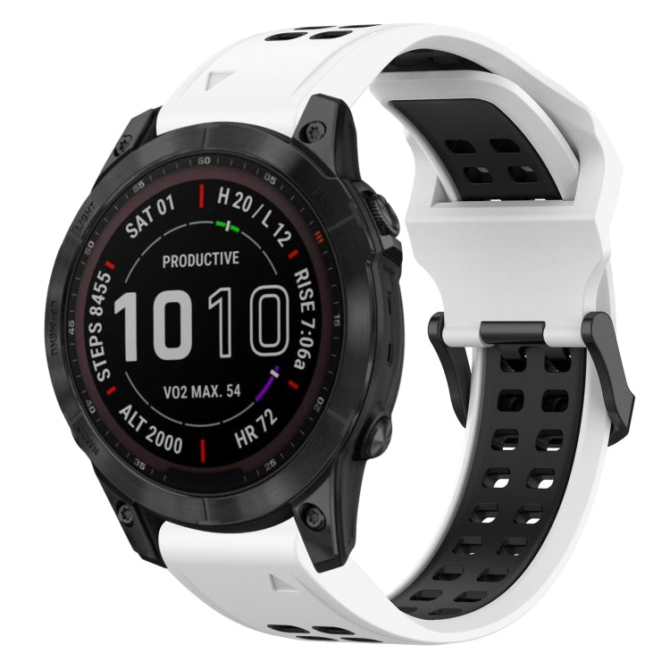 สายนาฬิกาซิลิโคนหัวกลับสองสี 22 มม, For Garmin Fenix 7 Sapphire Solar, For Garmin Fenix 6 Pro, For Garmin Fenix 5, For Garmin Fenix 5 Plus