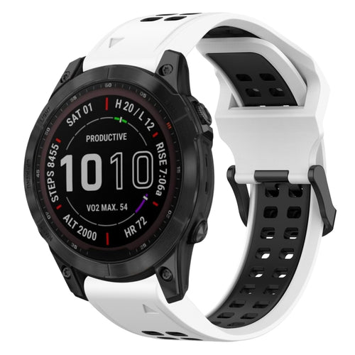 สายนาฬิกาซิลิโคนหัวกลับสองสี 22 มม, For Garmin Fenix 7 Sapphire Solar, For Garmin Fenix 6 Pro, For Garmin Fenix 5, For Garmin Fenix 5 Plus