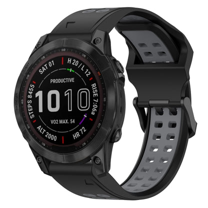 สายนาฬิกาซิลิโคนหัวกลับสองสี 22 มม, For Garmin Fenix 7 Sapphire Solar, For Garmin Fenix 6 Pro, For Garmin Fenix 5, For Garmin Fenix 5 Plus