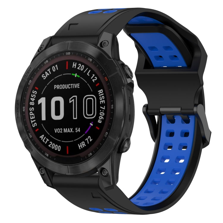 สายนาฬิกาซิลิโคนหัวกลับสองสี 22 มม, For Garmin Fenix 7 Sapphire Solar, For Garmin Fenix 6 Pro, For Garmin Fenix 5, For Garmin Fenix 5 Plus