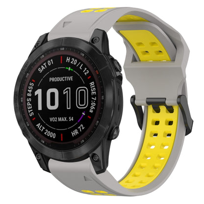 สายนาฬิกาซิลิโคนหัวกลับสองสี 22 มม, For Garmin Fenix 7 Sapphire Solar, For Garmin Fenix 6 Pro, For Garmin Fenix 5, For Garmin Fenix 5 Plus