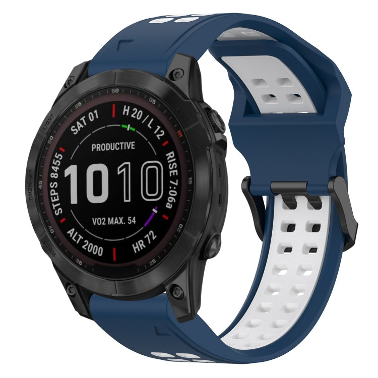 สายนาฬิกาซิลิโคนหัวกลับสองสี 22 มม, For Garmin Fenix 7 Sapphire Solar, For Garmin Fenix 6 Pro, For Garmin Fenix 5, For Garmin Fenix 5 Plus