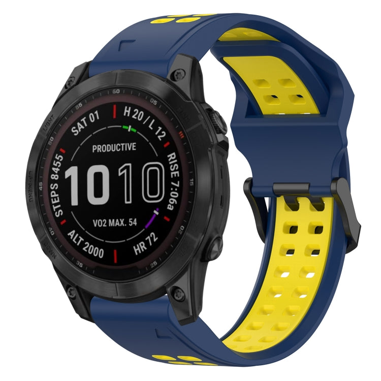 สายนาฬิกาซิลิโคนหัวกลับสองสี 22 มม, For Garmin Fenix 7 Sapphire Solar, For Garmin Fenix 6 Pro, For Garmin Fenix 5, For Garmin Fenix 5 Plus