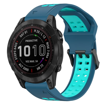 สายนาฬิกาซิลิโคนหัวกลับสองสี 22 มม, For Garmin Fenix 7 Sapphire Solar, For Garmin Fenix 6 Pro, For Garmin Fenix 5, For Garmin Fenix 5 Plus