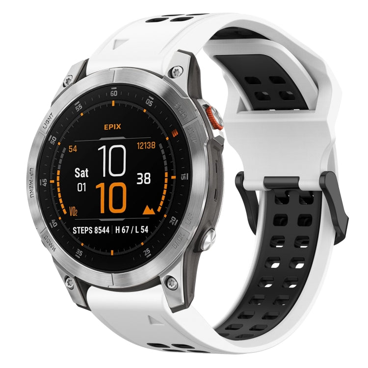 สายนาฬิกาซิลิโคนหัวกลับสองสี 22 มม, For Garmin EPIX Gen 2, For Garmin Fenix 7, For Garmin Fenix 7 Pro 47mm, For Garmin Fenix 7 Solar