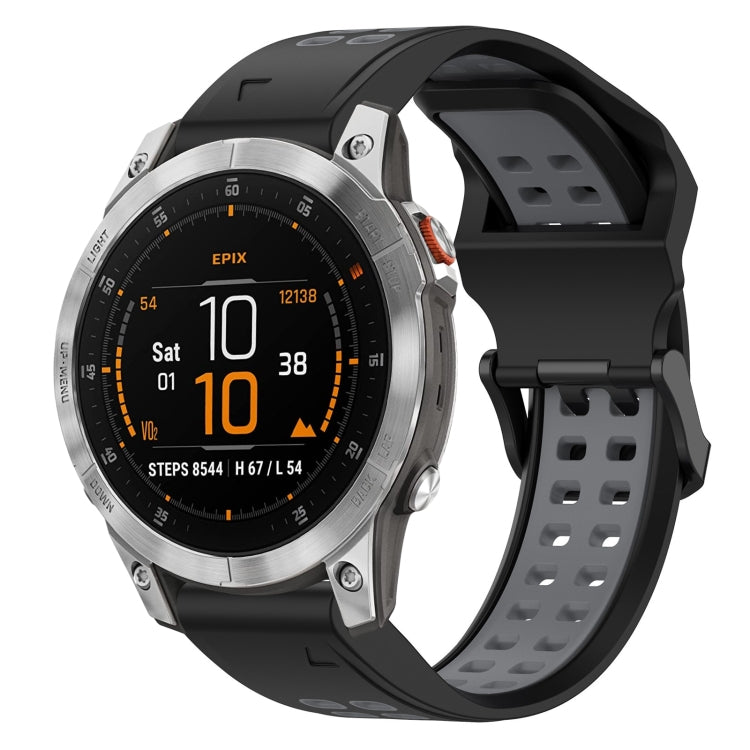 สายนาฬิกาซิลิโคนหัวกลับสองสี 22 มม, For Garmin EPIX Gen 2, For Garmin Fenix 7, For Garmin Fenix 7 Pro 47mm, For Garmin Fenix 7 Solar