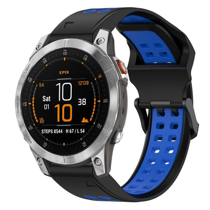 สายนาฬิกาซิลิโคนหัวกลับสองสี 22 มม, For Garmin EPIX Gen 2, For Garmin Fenix 7, For Garmin Fenix 7 Pro 47mm, For Garmin Fenix 7 Solar