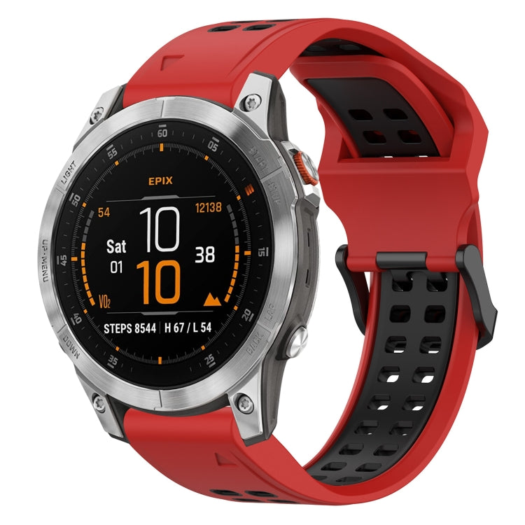 สายนาฬิกาซิลิโคนหัวกลับสองสี 22 มม, For Garmin EPIX Gen 2, For Garmin Fenix 7, For Garmin Fenix 7 Pro 47mm, For Garmin Fenix 7 Solar