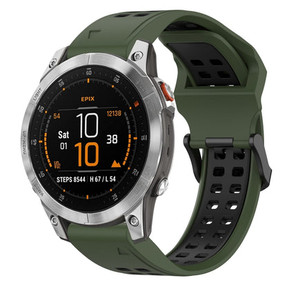 สายนาฬิกาซิลิโคนหัวกลับสองสี 22 มม, For Garmin EPIX Gen 2, For Garmin Fenix 7, For Garmin Fenix 7 Pro 47mm, For Garmin Fenix 7 Solar