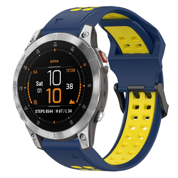 สายนาฬิกาซิลิโคนหัวกลับสองสี 22 มม, For Garmin EPIX Gen 2, For Garmin Fenix 7, For Garmin Fenix 7 Pro 47mm, For Garmin Fenix 7 Solar