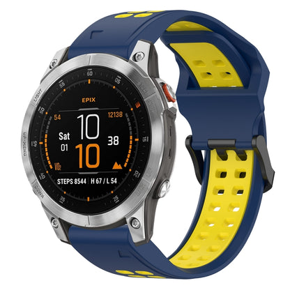 สายนาฬิกาซิลิโคนหัวกลับสองสี 22 มม, For Garmin EPIX Gen 2, For Garmin Fenix 7, For Garmin Fenix 7 Pro 47mm, For Garmin Fenix 7 Solar