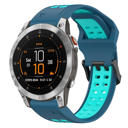 สายนาฬิกาซิลิโคนหัวกลับสองสี 22 มม, For Garmin EPIX Gen 2, For Garmin Fenix 7, For Garmin Fenix 7 Pro 47mm, For Garmin Fenix 7 Solar